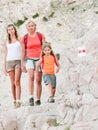 Trekkers - family on trek Royalty Free Stock Photo