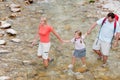 Trekkers - family on trek Royalty Free Stock Photo