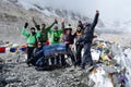 Trekkers at first Everest Base camp (5364 m ),Nepal