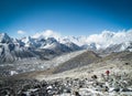 Trekkers going up to Kalla Patar mountain