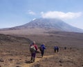 Trekkers at Kilimanjaro Royalty Free Stock Photo