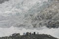 Trekkers looking to Kumbhu ice fall