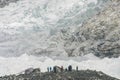 Trekkers looking to Kumbhu ice fall