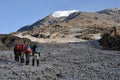 Trekkers at mount Kilimanjaro Royalty Free Stock Photo