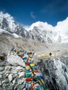 Trekkers going to Everest Base Camp after several days walking Royalty Free Stock Photo