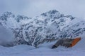 A Trekkers Tent in the Himalayas Royalty Free Stock Photo