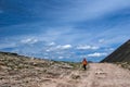 Trekking in Altay mountains, Russia Royalty Free Stock Photo