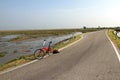 Trekking bike for a ride in the middle of the Venetian Lagoon ne