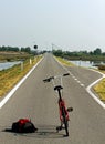 Trekking bike for a ride in the middle of the Venetian Lagoon ne