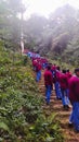 Trekking in an biodiversity as a part of Students awareness camp organised by Nature Learning Centre, Manipur on 13 february 2020