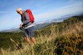 Trekking day in basque country mountains Royalty Free Stock Photo