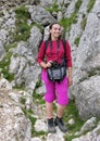 Trekking girl on mountain