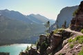 Trekking in Grinnel Lake Trail, Glacier National Park, Montana, Royalty Free Stock Photo