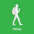 Trekking, hiking concept vector illustration, logo Royalty Free Stock Photo