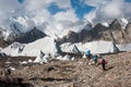 Trekking in Karakoram Mountain Range, Pakistan Royalty Free Stock Photo