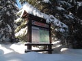 The Trekking map info wooden board Royalty Free Stock Photo