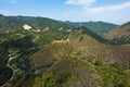 Trekking on mountain Stolovi with medieval serbian fortress Maglic and river Ibar gorge in background