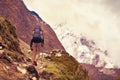 Trekking in mountains, Peru Royalty Free Stock Photo