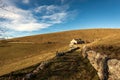 Trekking path and Farmhouse on Lessinia Plateau in Autumn - Veneto Italy Royalty Free Stock Photo