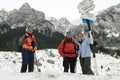 Trekking people resting