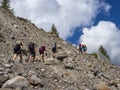 Trekking scene in the italian alps Royalty Free Stock Photo