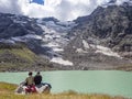 Trekking scene in the Italian alps Royalty Free Stock Photo