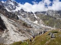Trekking scene in the Italian alps Royalty Free Stock Photo