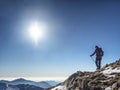 Trekking scene in the italian alps Royalty Free Stock Photo