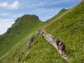 Trekking scene in the italian alps Royalty Free Stock Photo