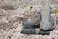 Trekking shoes broken after intensive use Royalty Free Stock Photo