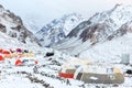 Trekking to Mount Aconcagua. Royalty Free Stock Photo