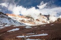 Trekking to Mount Aconcagua. Royalty Free Stock Photo