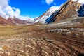 Trekking to Mount Aconcagua. Royalty Free Stock Photo