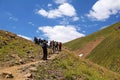 Trekking to mount Alamkuh , Alborz mountains , Iran