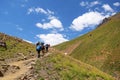 Trekking to mount Alamkuh , Alborz mountains , Iran