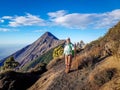 Trekking trail of Acatenango volcano ,Guatemala Royalty Free Stock Photo