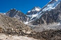 Trekking trail to Everest base camp in Himalaya mountains range, Nepal Royalty Free Stock Photo