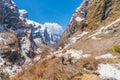 Trekking way in Annapurna base camp Royalty Free Stock Photo