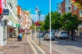 Trelleborg, Sweden, July 13, 2022: Commercial street in Trellebo