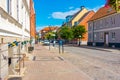 Trelleborg, Sweden, July 13, 2022: Commercial street in Trellebo