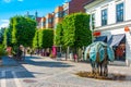 Trelleborg, Sweden, July 13, 2022: Commercial street in Trellebo