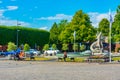 Trelleborg, Sweden, July 13, 2022: View of Stortorget in Trelleb