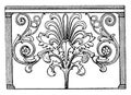 Trellis Parapet, plate of the parapet, vintage engraving Royalty Free Stock Photo