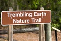 Trembling Earth Nature Trail sign, Stephen C Foster State Park, Okefenokee Swamp National Wildlife Refuge, Georgia Royalty Free Stock Photo