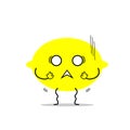 Trembling lemon simple clean cartoon illustration