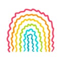 Trembling line doodle rainbow in cartoon style
