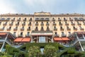 View of the Luxury Grand Hotel Tremezzo on the shore of lake Como, Lombardy, Italy