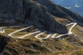 Tremola road on the Gotthard Pass in the Swiss mountains