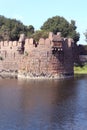 Trench with ancient big battlement of vellore fort Royalty Free Stock Photo