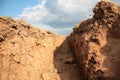 Trench in earth Royalty Free Stock Photo